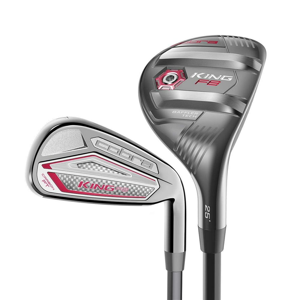 Cobra King F8 Lady's Golf Hybrid & Iron Combo Set (5H6H, 7PW, SW, Pink, Graphite Shaft, Right