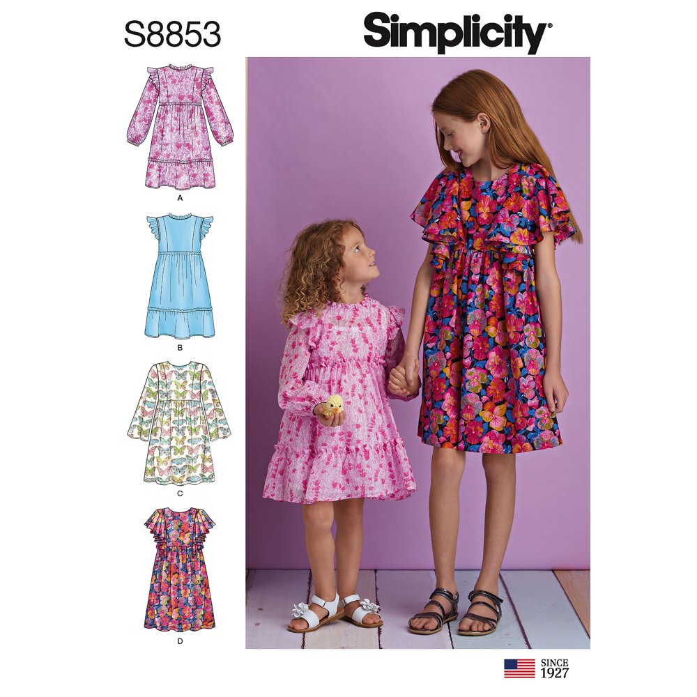 Simplicity Patterns US8853HH 36 Childs AMD Girls Dress
