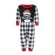 thumbnail image 2 of Pijamas navideños familiares a juego: camisetas de manga larga con cuello redondo y estampado de letras y gorro de Papá Noel, y pantalones a cuadros., 2 of 10