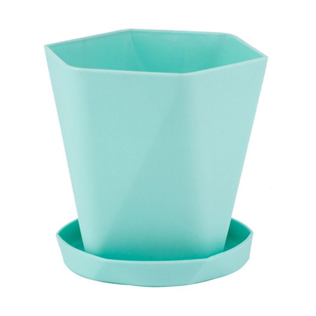 (Verde nórdico) 1 maceta de plástico, 13 cm, maceta colorida, control de raíces, sembradora de plántulas, macetas de jardín de estilo nórdico con platillo para flores, hierbas suculentas JM JM