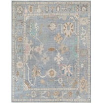 Hand Knotted Oushak Wool Rug - 7'10'' x 10'1''