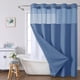 thumbnail image 3 of Cortina de ducha Full Star Plain con doble anilla grande | Tejido de poliéster resistente y reversible | 183 x 183 cm con dobladillo con peso magnético y paneles de malla blanca, 3 of 5