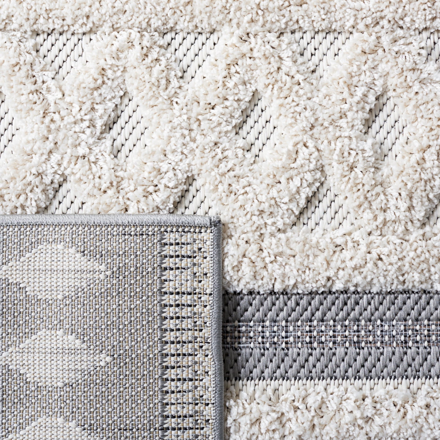 SAFAVIEH Cottage Bosworth Geometric Indoor/Outdoor Area Rug, Ivory/Grey, 4' x 6'