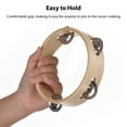 thumbnail image 3 of Tambourine,Inch Sound Hand Supplies Row Wooden Sound Percussion Party Wooden Natural Color Party Supplies Row Natural Color Metal Percussion Party Supplies 6 Inch Sound Bell Sound Percussion, 3 of 7