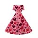 thumbnail image 4 of Vestido de manga corta con cuello en V para niña, estampado de manga corta, falda con cuello doblado y cintura mediana y grande, de poliéster., 4 of 6
