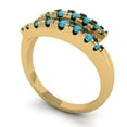 thumbnail image 2 of 0.235 ctw Wedding Band for Women - 14K Yellow Gold Simulated Turquoise Stackable Eternity Ring, 2 of 6