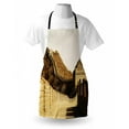 thumbnail image 3 of Great Wall of China Apron Ancient Stone Borders on Mountains Famous Historical Monument Gothic Art, Unisex Kitchen Bib Apron with Adjustable Neck for Cooking Baking Gardening, Sepia, by Ambesonne, 3 of 3