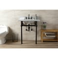 thumbnail image 4 of Kingston Brass KVBH3022M8SQ5 Templeton 30-Inch Carrara Marble Console Sink with Brass Legs (8-Inch, 3-Hole) in Carrara Marble White/Oil Rubbed Bronze, 4 of 9