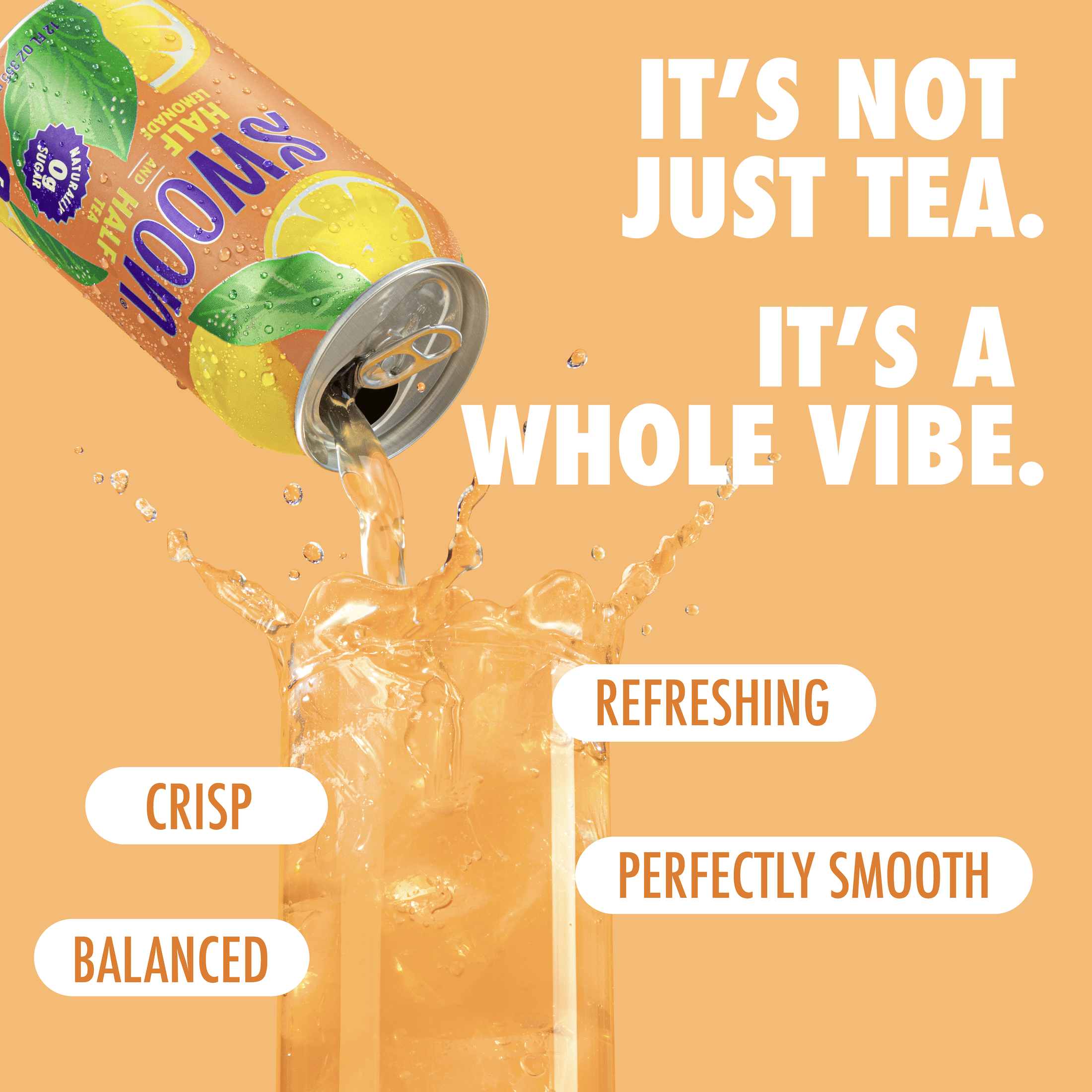 Swoon Zero Sugar Half Lemonade & Half Tea, 5 Calories, Sugar Free, 12 fl oz Can, 12 Pack