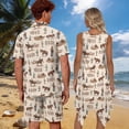 thumbnail image 2 of Yuyamidu Couples Vacation Outfits Matching Sets Western Dress for Women Cowboy Shirts for Men Vacation Outfits Asymmetrical Dress for Women Summer Dresses Midi Mens Shirt and Shorts Set Man L, 2 of 5