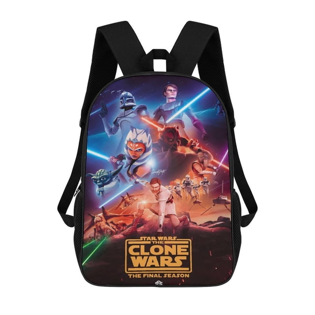 Star Wars: Clone Wars-theme Backpack, Campus style schoolbag Bookbag with Adjustable Shoulder Straps And Large Zip Compartment, Unisex Travel Bags.