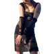 thumbnail image 3 of VISgogo Vestido de mujer, correa de malla transparente de color sólido de cintura alta vestidos ajustados + un par de mangas VISgogo moda, 3 of 9