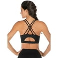 thumbnail image 5 of FANNYC Women's Sports Bra Padded Breathable Medium Impact Support Criss Cross Back Yoga Bras Fashion Longline Strappy Workout Sports Bras With Removable Cups, 5 of 7