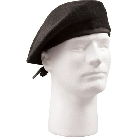 Beret Flash - Rothco GI Type Beret Without Flash - Black, 7