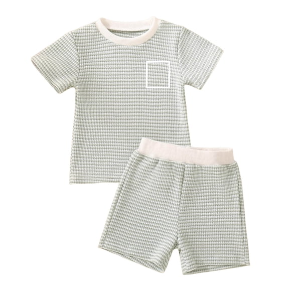 Ccpelsie Toddler Boy Shorts Set - 2 Piece Short Sleeve Graphic Tees and Shorts for Boys - Toddler & Little Boys Summer(Green,18-24 Months)
