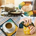 thumbnail image 4 of Geometric Gradient Kitchen Oven Mitt and Pot Holder Sets 2 Pcs for Baking, Cooking and Grilling, Heat Resistant Up To 392 °F, 4 of 7