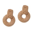 thumbnail image 2 of Pendientes colgantes de gota de ratán Zulema joyería bohemia café, 2 of 6