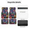 thumbnail image 5 of Cauagu Neon Graffiti Urban Art Pattern Car Floor Mat Set of 4,Car Carpet Mats Car Mats with Anti-Slip Backing & Driver Heel Pad Universal Fit for Cars/Trucks/SUV/Vans, 5 of 6