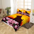 thumbnail image 3 of Capybara Housse de Couette Double Florale Capybara Ensemble de Literie pour Amoureux Housse de Couette Animal Rongeur Mignon Capybara Cadeaux pour Filles Femmes, Ensemble de Lit Fleurs Roses Romantiques 2 Pcs avec 1 Taie d'Oreiller, 3 of 5