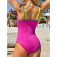 thumbnail image 6 of Asoul One Shoulder One Piece Swimsuits Womens Slimming Swimwear Color Block Textured Modest Bathing Suits Tummy Control Swimming Suits, 6 of 9