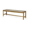 thumbnail image 5 of Olurrisa Outdoor 3-Seater Acacia Wood Bench, Rustic Hardwood Garden Patio Bench with Woven Rattan Seat, 5 of 8