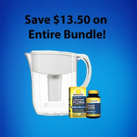 Renew Life Extra Care and Brita 10 Cup Pitcher Bundle
