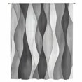 thumbnail image 2 of Gray Stripes Sheer Curtains 96 Inch Length, Light Filtering Voile Curtain Panel, Vintage Farmhouse Greyish Ripple Pattern Rod Pocket Drapes Window Treatments for Living Room Bedroom 52"x96", 2 of 9