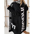 thumbnail image 4 of Impresión De Carta Cascada Cuello Tejido Cardigan, Casual Con Capucha De Manga Larga Suéter Con Bolsillos, Ropa De Mujer, 4 of 4
