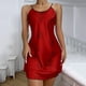 thumbnail image 3 of Gibobby Camisón sexy para mujer Día de San Valentín Ropa dormir seda hielo Vestido suspendido con espalda abierta sexy Ropa Ropa dormir fina y transpira(Rojo,M), 3 of 5