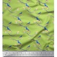 thumbnail image 1 of Soimoi Rayon Crepe Fabric Branch,Leaves & American Goldfinch Bird Printed Fabric 1 Yard 46 Inch Wide, 1 of 1