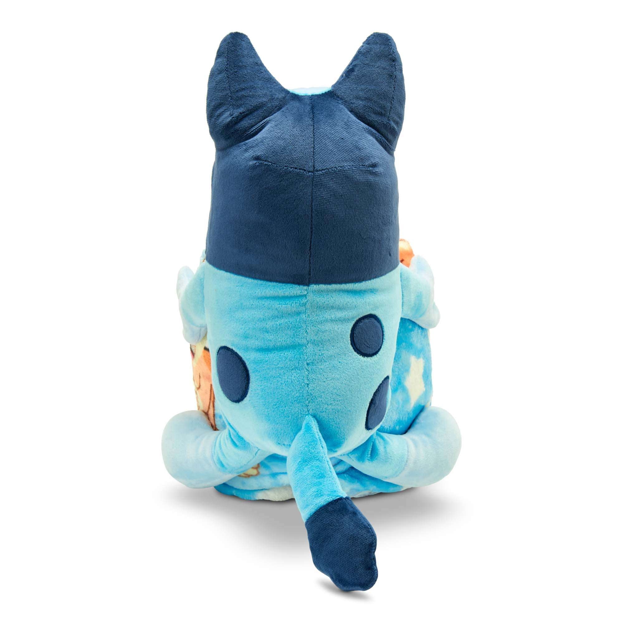 Bluey Kids Plush Hugger with Silk Touch Throw Blanket Set, 50x60 inches– Ultra Soft Plush Character Pillow for Kids