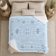 thumbnail image 5 of Winter Inspired Blue Snowflake Pattern, Festive Holiday Scene, Warm Flannel Blanket for Living Room and Reading Nook, Art Lovers Friendship Gift, Festive Home Decor, 5 of 9