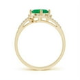 thumbnail image 2 of ANGARA Natural Oval 1.1 ct Emerald and Diamond Bridal Set in 14K Yellow Gold for Women (Size-8x6mm) | May Birthstone, Birthday, Anniversary, Jewelry Gift for Women | Natural Emerald Ring, 2 of 8