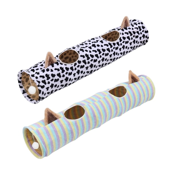 2x Tubo de de Gato Suave Mascota Juguete Interactivo Tienda de con Pelota