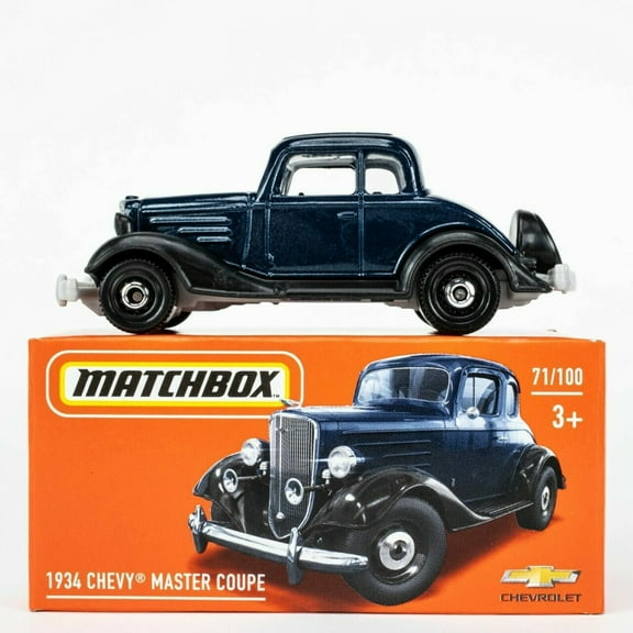 Matchbox Power Grabs 71/100,  1934 Chevy Master Coupe ADMIRAL BLUE