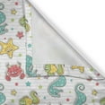 thumbnail image 6 of Ambesonne Cartoon Grommet Curtain, Seahorse Crabs Fish, 50" x 63", Teal Mustard Dark Coral, 6 of 6