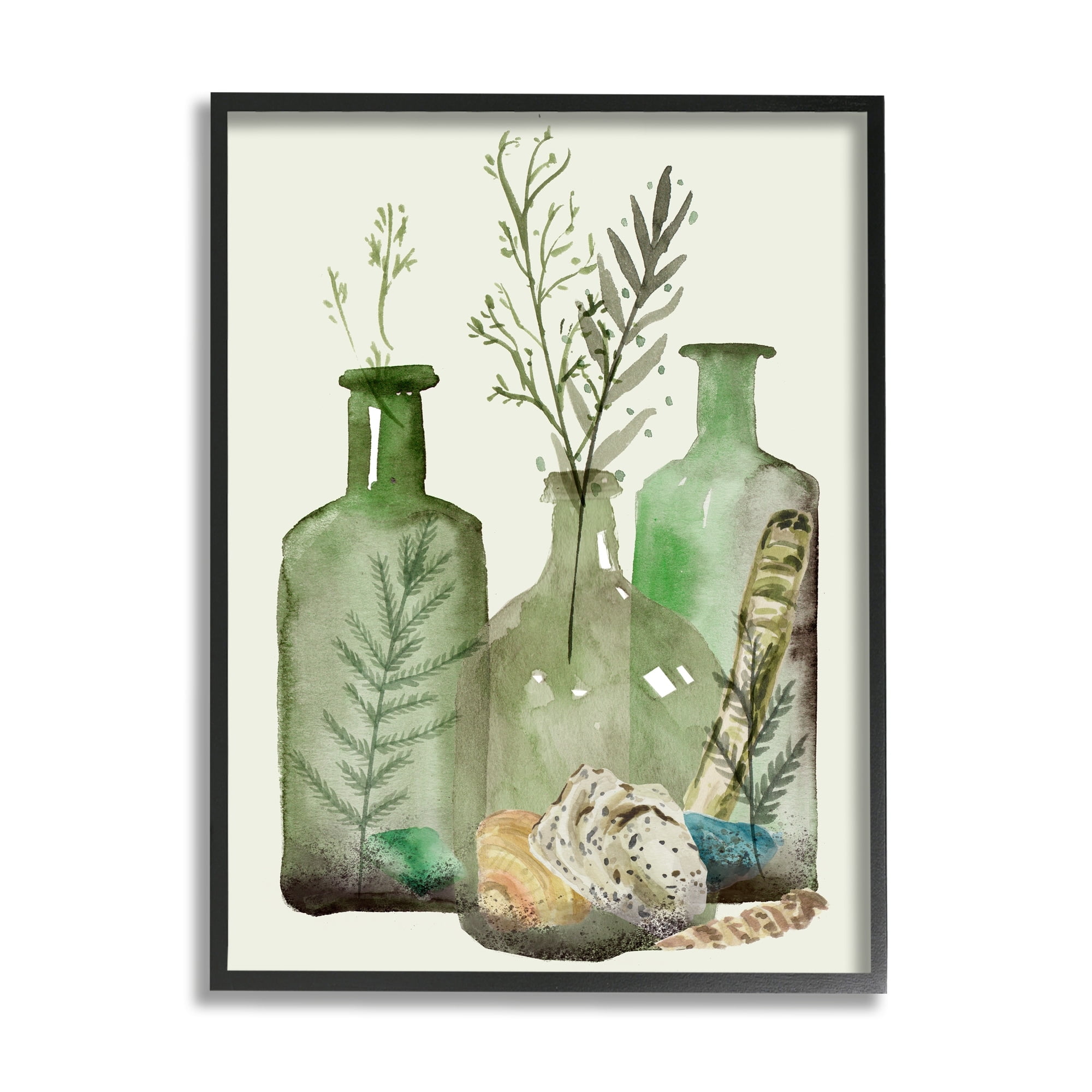 Stupell Industries Fern Plants Nautical Seashells Green Jug Still Life, 16 x 20, Design by Melissa Wang&nbsp;