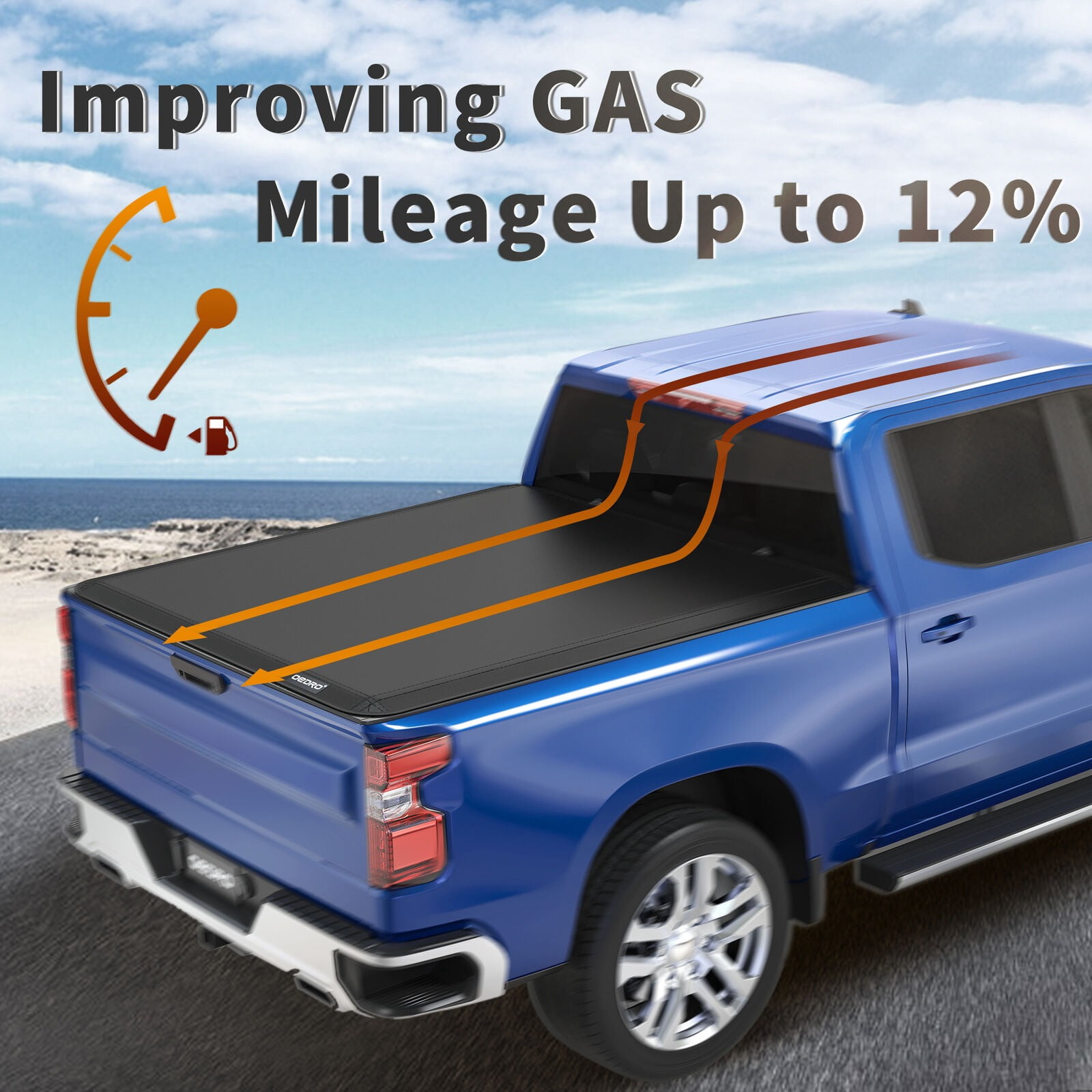 RVNI 6.6 ft Four Fold Tonneau Cover Soft Truck Bed Covers for 2009-2014 Ford F-150 F150 Styleside