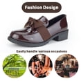 thumbnail image 2 of BERANMEY Women's Slip-On Loafers Comfortable Patent Leather Wedge Heel Dress Shoes with Bow Detail Wide Width Sneakers for Office and Business, 2 of 8