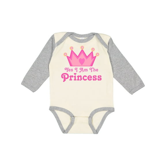 Inktastic Yes I Am The Princess Crown Girls Long Sleeve Baby Bodysuit