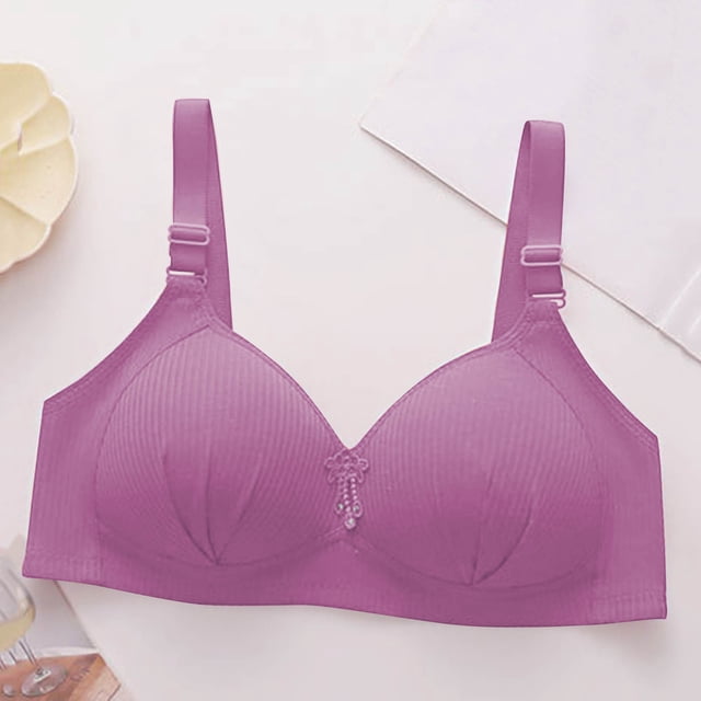 Kabnic Wireless Plus Size Bras, Full Coverage Bras, Women's Solid Color Thin Style Ventilate Large Size Bra Without Steel Rim