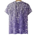 thumbnail image 5 of Womens Floral Printed Shirts Summer Crew Neck Short Sleeve Tops Casual Loose Basic Tee Soft Comfy Clothes (XL, Purple), 5 of 5