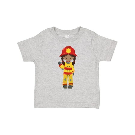 

Inktastic African American Girl Girl Fireman Firefighter Gift Toddler Toddler Girl T-Shirt