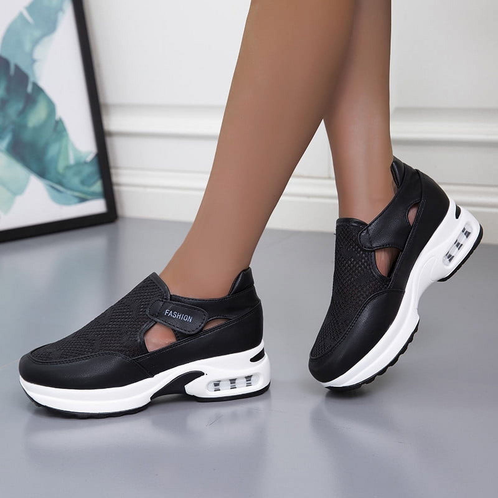 Lsljs New Fashion And Personality Hollow Casual Women s Sports Style Casual Shoes Women s Sneakers Black 7