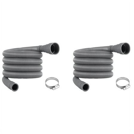 2X Drain Hose Extension Set Universal Washing Machine 6.5Ft, Include Hoses Clamps