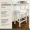 thumbnail image 2 of Maven Lane Adrien Saddle Bar Stool in White Oak Finish w/ Natural Fabric Upholstery, Set of 4, 2 of 6