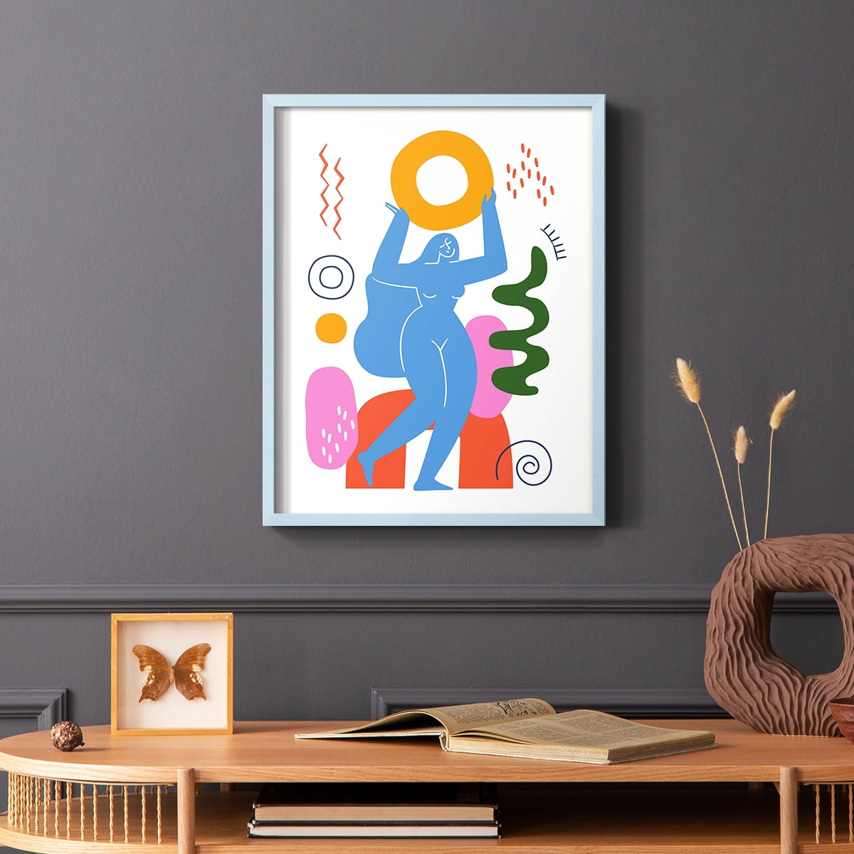 Matisse CDLVII in Blue Solid Wood Framed Print No Nail Hanging