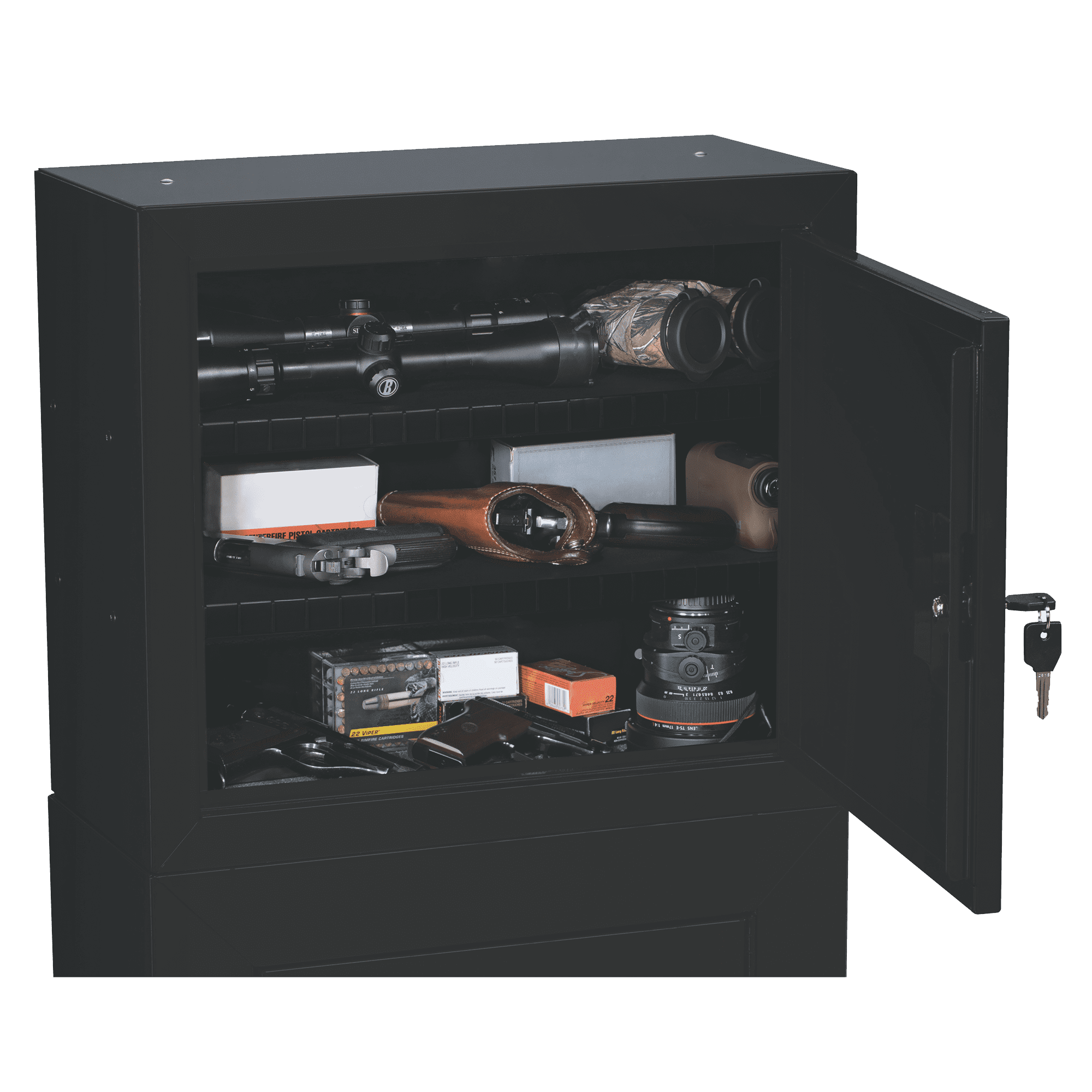 Pistol Ammo Security Cabinet w/ Shelves Secure Gun Storage Locker Safe Stack On