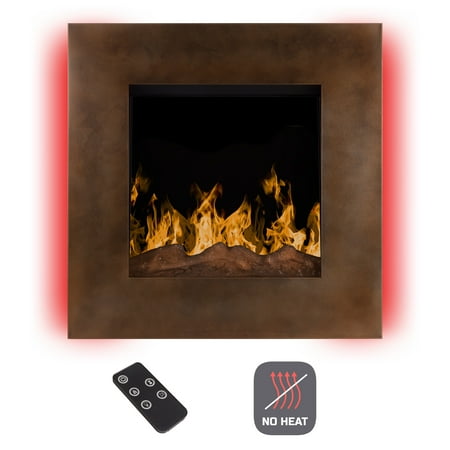 Electric Led Fireplace Wall Mounted With 13 Backlight Colors 10 Flame Timer And Remote Control No Heat 24 Inch By Northwest Dark Bronze Electric Led Fireplace Wall Mounted With 13 Backlight Colors 10 Flame Timer And Remote Control No Heat 24 Inch By Northwest Dark Bronze