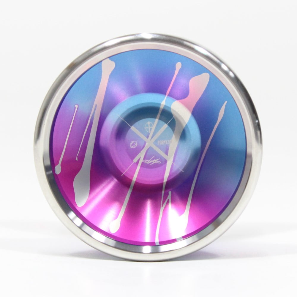 C3yoyodesign Ambition Yo-Yo - Bimetal - 7075 AL with SS Rims - Lee Jihoo Signature YoYo (Pink Purple Blue Fade w/ Silver Splash and PoryKon Freesia Counterweight)